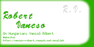 robert vancso business card