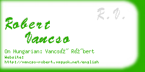 robert vancso business card